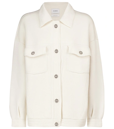 Shop Barrie Cashmere And Cotton Knit Jacket In White