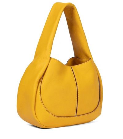 Shop Tod's Shirt Small Leather Shoulder Bag In Yellow