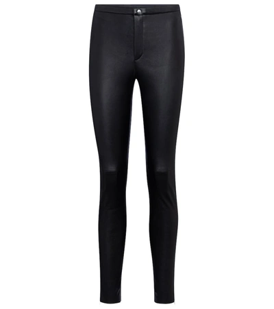 Shop Stouls Maggie High-rise Skinny Leather Pants In Black