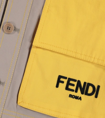 Shop Fendi Stretch-cotton Jacket In Beige