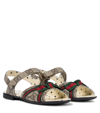 Shop Gucci Gg Canvas Sandals In Beige