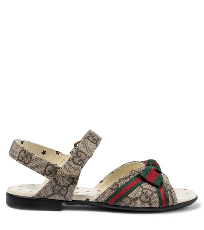 Shop Gucci Gg Canvas Sandals In Beige