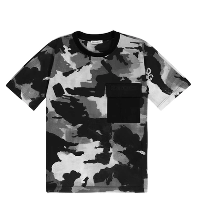 Shop Dolce & Gabbana Camouflage Cotton T-shirt In Black