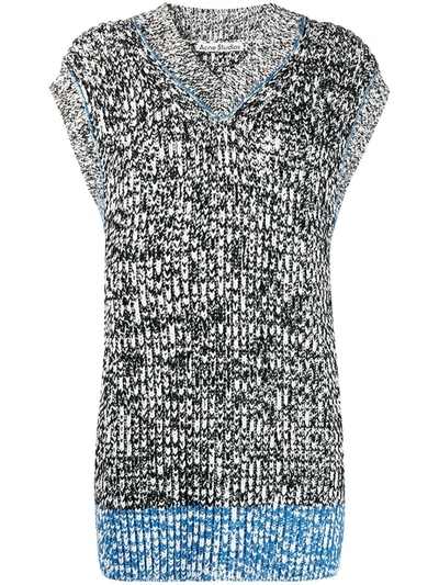 Shop Acne Studios Melange Sleeveless Knit Top In White
