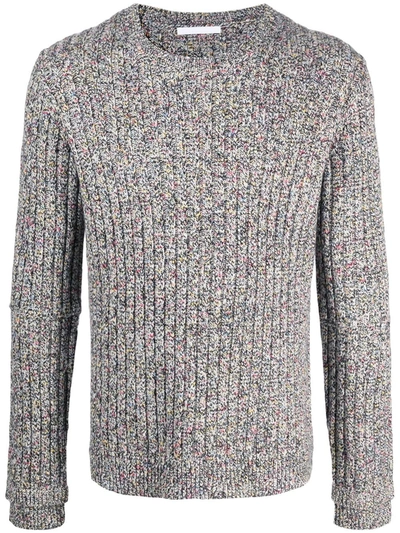 Shop Helmut Lang Ribbed Speckle Knit Jumper In Black