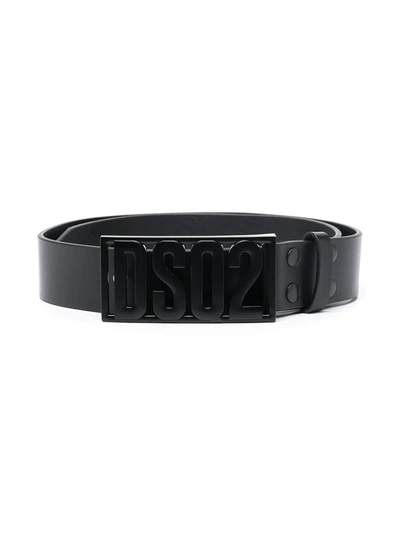 Shop Dsquared2 Teen Leather Belt In Black
