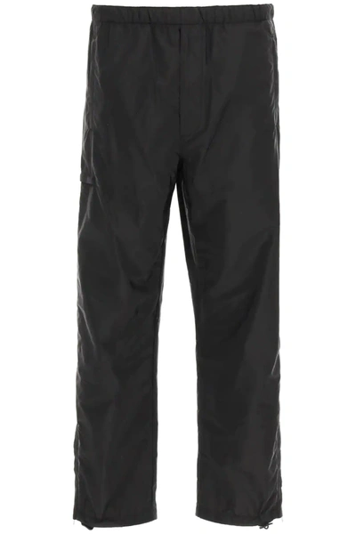 Shop Prada Jogger Trousers In Re-nylon Gabardine In Black