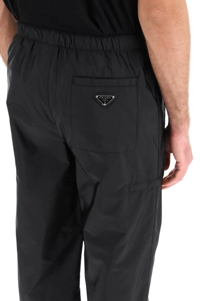 Shop Prada Jogger Trousers In Re-nylon Gabardine In Black