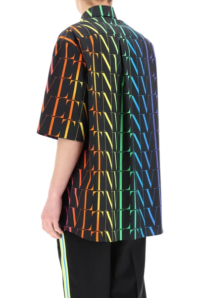 Shop Valentino Vltn Times Multicolor Shirt In Black,orange,green