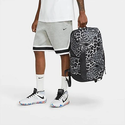 Shop Nike Elite Pro Hoops Printed Basketball Backpack In Blue/black/animal Print