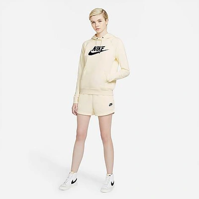 Shop Nike Women's Sportswear Essential French Terry Shorts In Coconut Milk/black