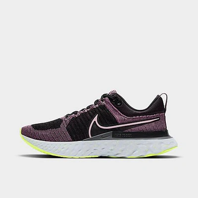 Shop Nike Women's React Infinity Run Flyknit 2 Running Shoes In Violet Dust/elemental Pink/black