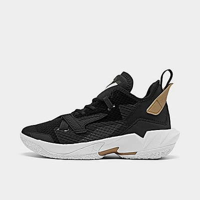 Shop Nike Jordan Big Kids' "why Not?" Zer0.4 Basketball Shoes In Black/white/metallic Gold