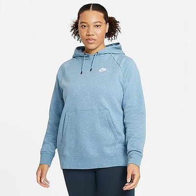 Shop Nike Women's Sportswear Essential Hoodie (plus Size) In Blue