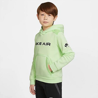 Shop Nike Kids' Air Fleece Pullover Hoodie In Light Liquid Lime/key Lime/black