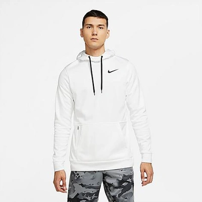 Shop Nike Men's Therma Training Hoodie In White/black