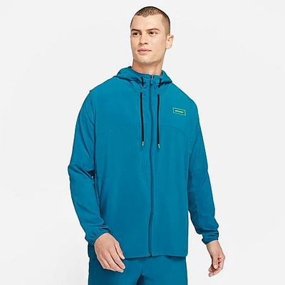 Shop Nike Men's Sport Clash Jacket In Green Abyss/mean Green