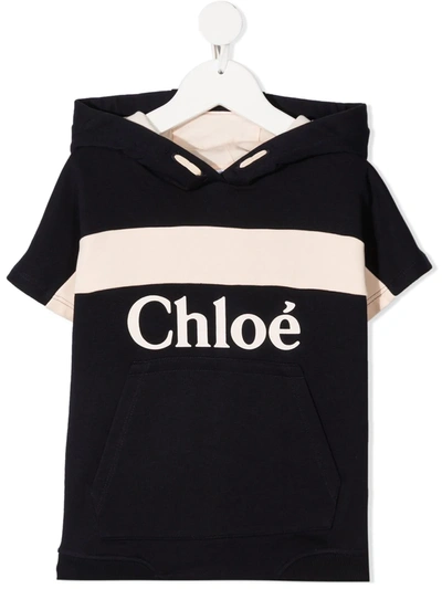 Shop Chloé Logo-print Hoodie In Blue