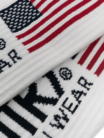 Shop Autry Us Flag Ribbed Socks In White