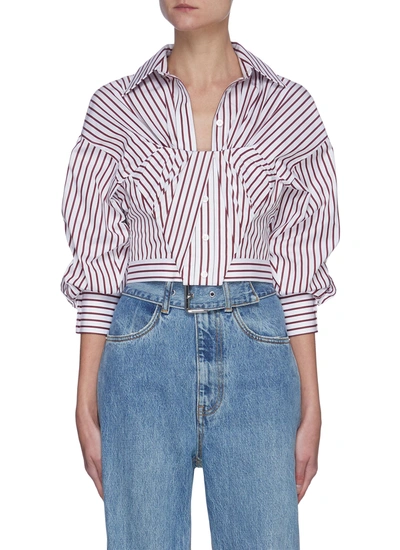 Shop Alexander Wang Striped Tucket Bustier Top In Multi-colour