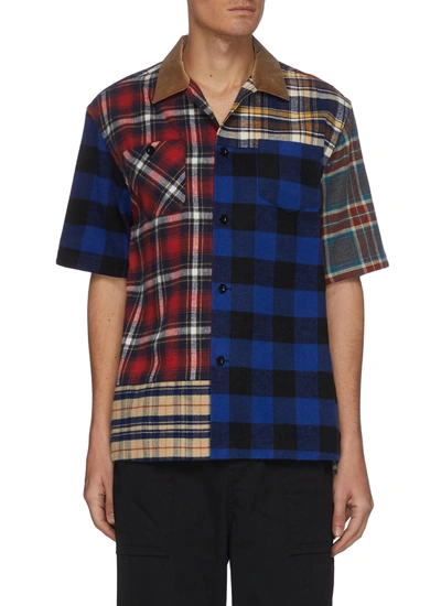 Shop Sacai Flannel Plaid Patchwork Shirt In Multi-colour