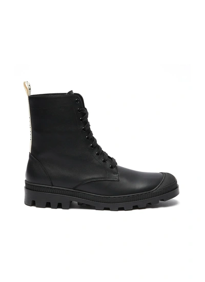 Shop Loewe Calfskin Leather Combat Boots In Black