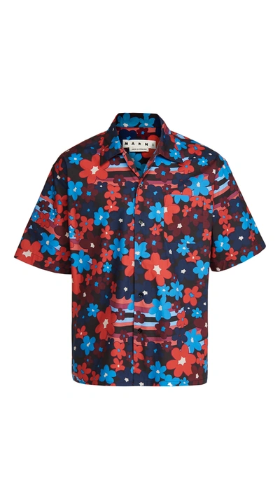 Shop Marni Floral Shirt In Lacquer Flower