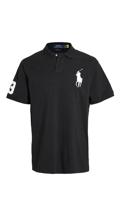 Shop Polo Ralph Lauren Big Pony Mesh Custom Slim Fit Polo In Polo Black