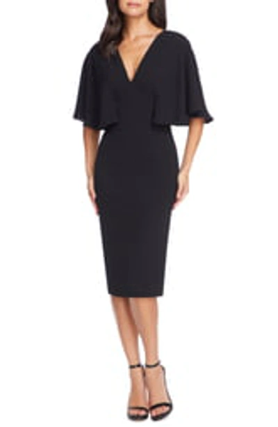 Shop Dress The Population Louisa Butterfly Sleeve Cocktail Dress In Black