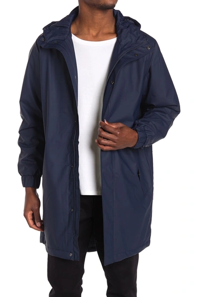 Shop Rains Waterproof Hooded Quilted Jacket In Blue