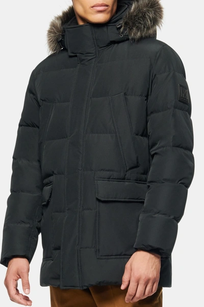 Shop Andrew Marc Fullarton Faux Fur Trim Jacket In Black