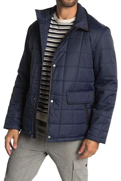 Shop Cole Haan Quilted Jacket In Navy