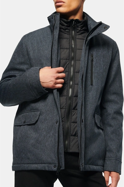 Shop Andrew Marc Mullins Quilted Bib Jacket In Navy