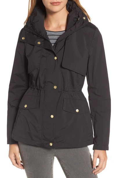 Shop Cole Haan Packable Raincoat In Black