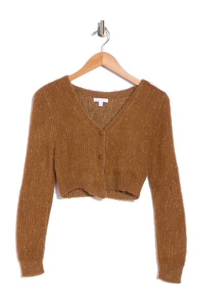 Shop Abound Button Front Cropped Cardigan In Rust Amber