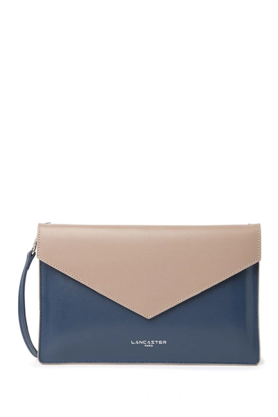 Shop Lancaster Medium Envelope Crossbody Bag In Blue/dove Grey