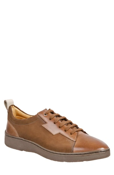 Shop Sandro Moscoloni Wally Leather Lace-up Sneaker In Tan