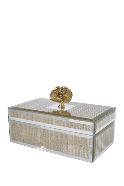 Shop R16 Home Sullivan Striped Box In Champagne/silver