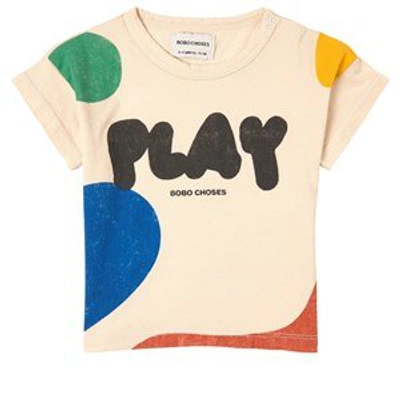 Shop Bobo Choses Turtledove Play T-shirt In Cream