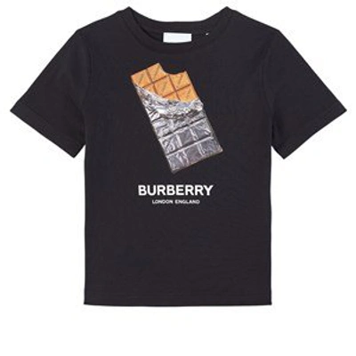 Shop Burberry Black Confectionery Print T-shirt In Blue