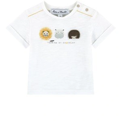 Shop Tartine Et Chocolat White Animal Print T-shirt In Blue