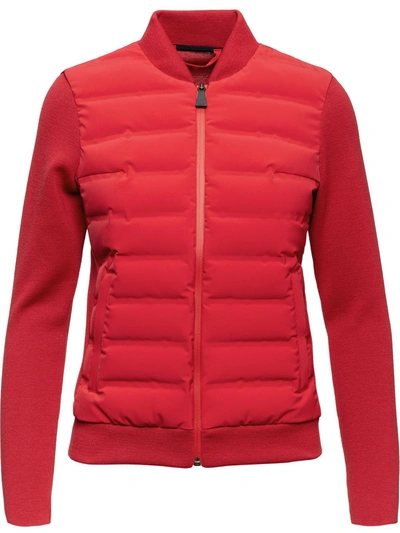 Shop Aztech Mountain Dale Of Aspen Panelled Knitted Jacket In Red