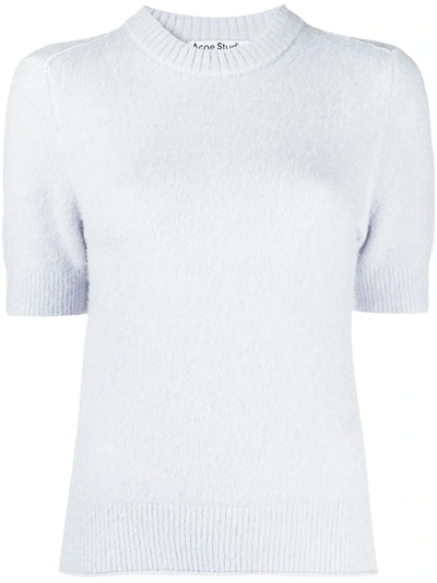 Shop Acne Studios Short-sleeve Knitted Top In Blue