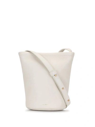 Shop Mansur Gavriel Mini Zip Bucket Bag In White