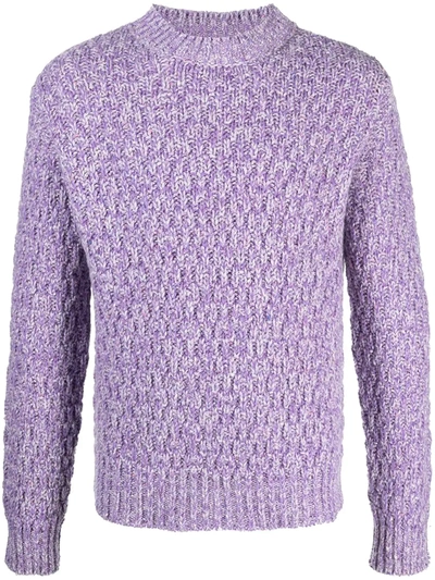 Shop Marni Chunky Knitted Jumper In Purple