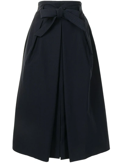 Shop Martin Grant High-waist A-line Midi Skirt In Blue