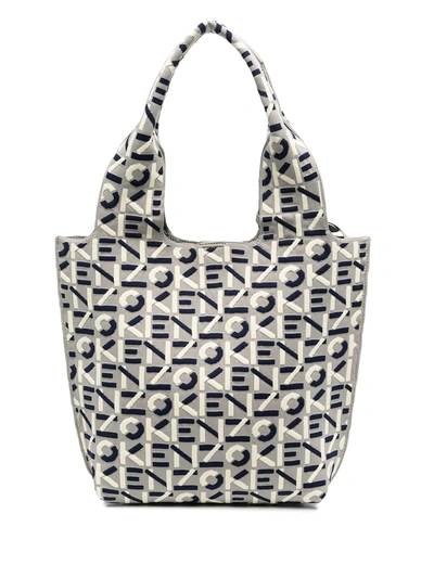 Shop Kenzo Logo-detail Tote Bag In Grey