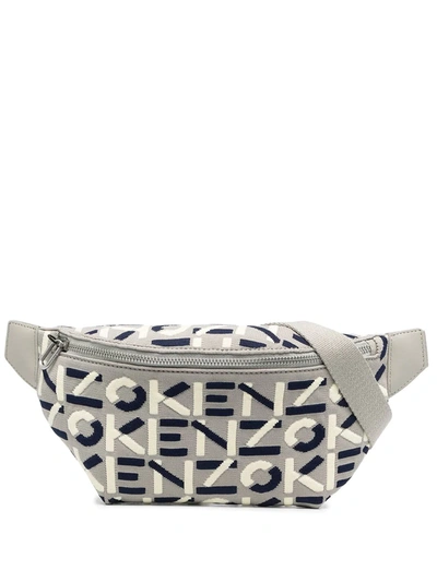 Shop Kenzo Logo-detail Belt Bag In Grey