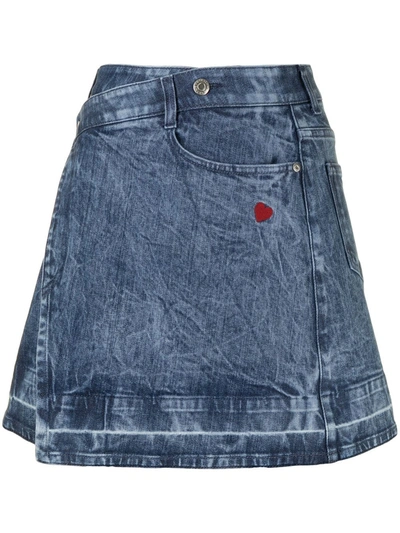 Shop Stella Mccartney Wrap Denim Skirt In Blue