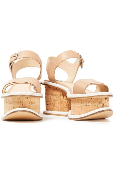 Shop Gabriela Hearst Harrigan Leather Platform Sandals In Neutral